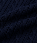 Matteo Navy Blue Örgülü Polo Yaka Triko - Görsel 6